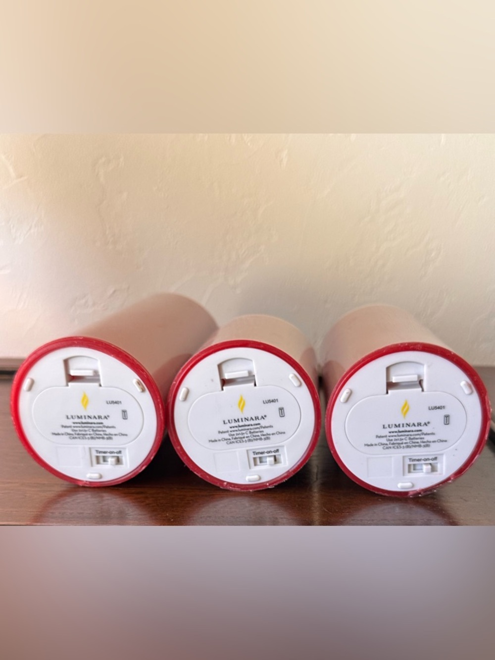 Luminara Flameless Pillar Candles Set of 3 - 5” 7” & 9” x 3” Round - Picture 4 of 13